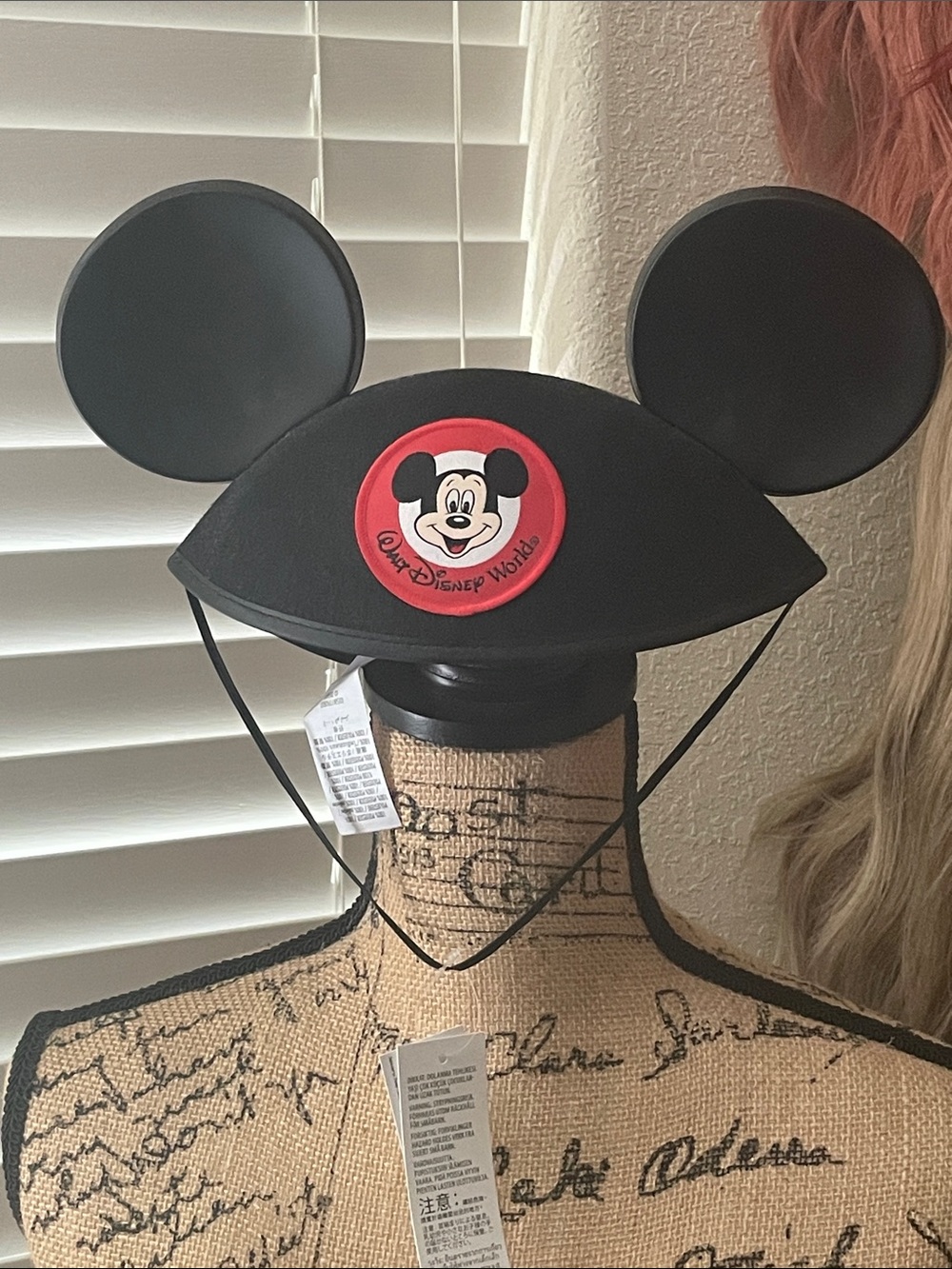 Brand New Adult Disney Black Mickey Mouse Ear Headband with Red Patch